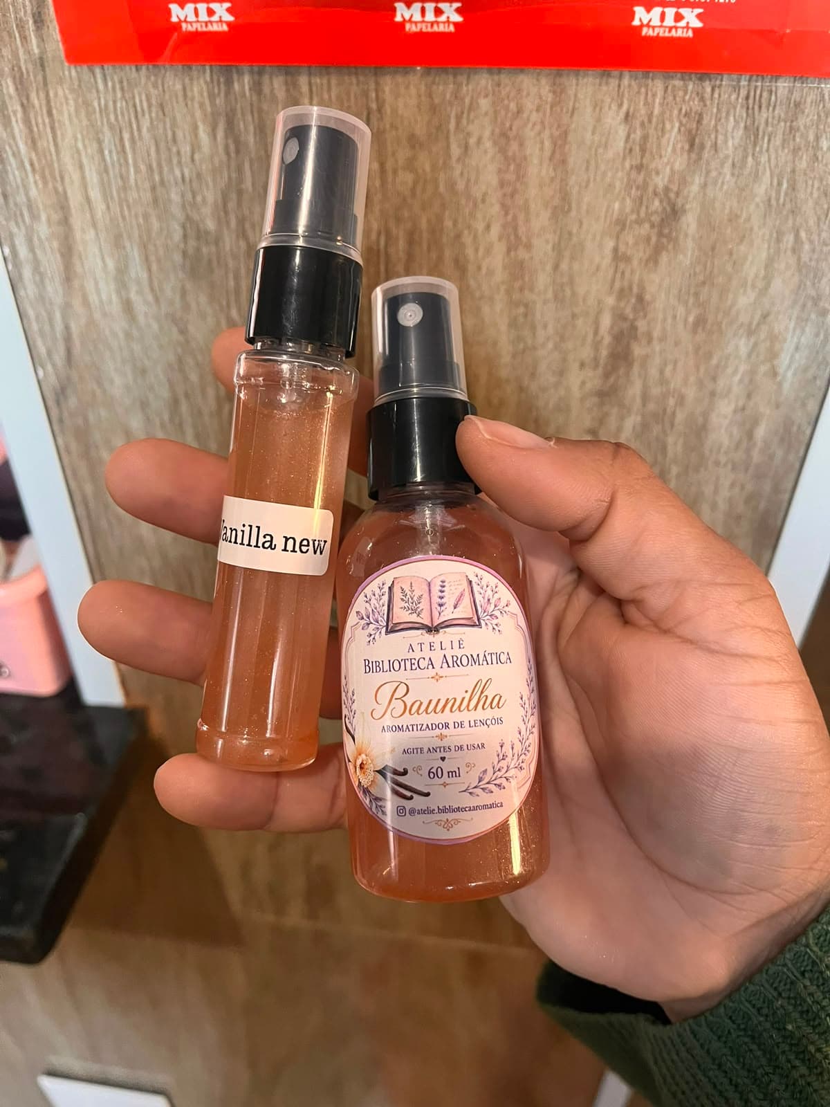 Spray aromatizante de lençóis com fragrância de baunilha