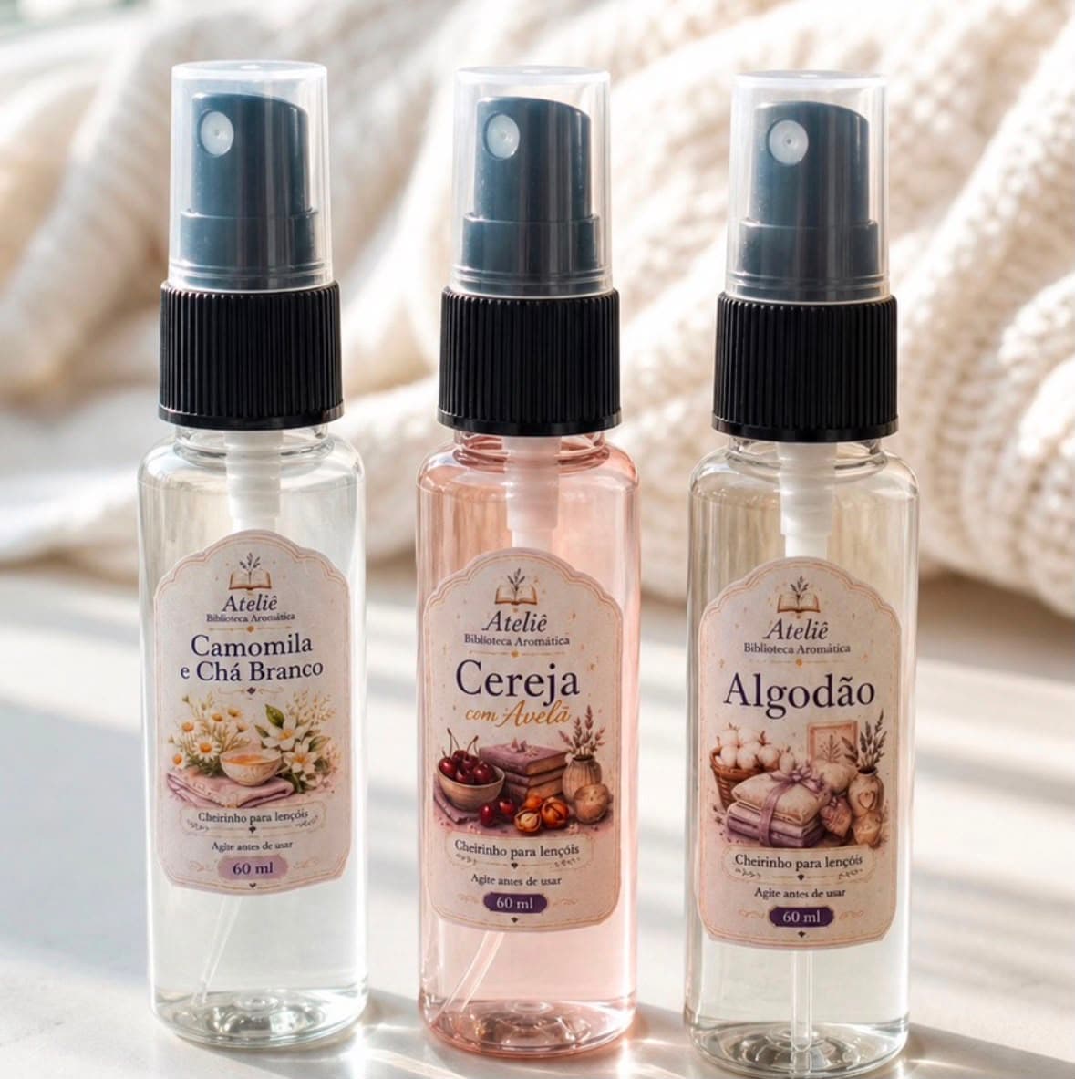 Kit com três sprays aromatizantes